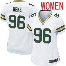 Women Green Bay Packers #96 Kingsley Keke Nike White Game NFL Jersey